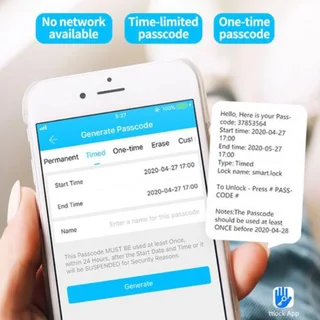 Smart Intelligent Wifi Door Lock - Black