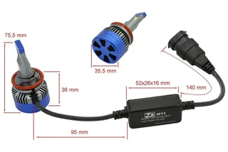 H11 LED Bulbs 90W 6500K White Z10 - Set of 2