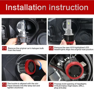 H15 LED Headlight Replacement Globes - Set of 2