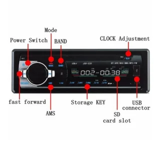 1 Din Car Radio MP3 Bluetooth USB SD Card Player