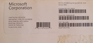 Microsoft Windows 10 professional OEM 64bit