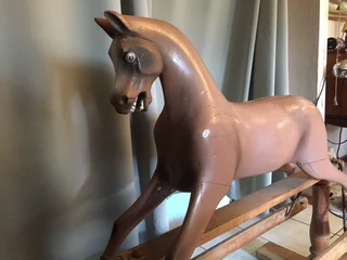 Antique GJ Lines of London circa 1920s rocking horse, great restoration project