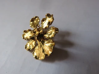 Gold Plated Orchid Brooch