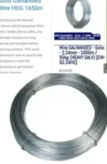Wire:R2 600. 00 Nemtek 2.24mm Solid Galvanised HDG 1650m &#43; Birds Eye Mesh X2 5metre Cash Only
