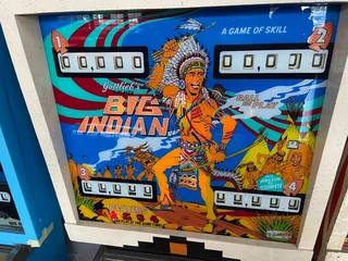 Big Indian Pinball Machine manufactured by Gottlieb, 4 Player for sale