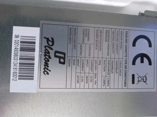 Brand new Platonic 24000btu cassette tpe aircon. Indoor unit only.