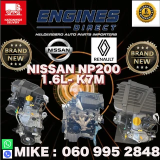 Brand new 0 mileage Import Nissan NP200 1.6 K7M engine for sale.