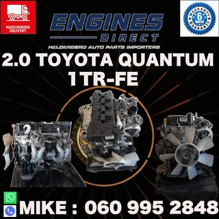 Import low mileage Toyota Quantum 1TR-FE Engine for sale.