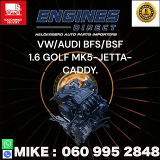 Import low mileage VW/AUDI 1.6 BSF/BFS Engine for sale.