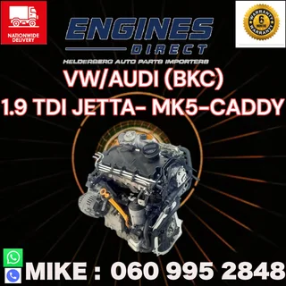 Import Low mileage VW/AUDI 1.9 TDI Engine for sale.
