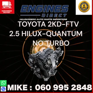 Import Toyota Hilux-Quantum 2.5 2KD-FTV Engine for sale.