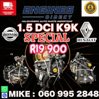 Special!!! Nissan Or Renault 1.5 Dci K9k Import Engines R19 900.