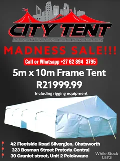 CITY TENTS MANUFACTURING - DURBAN/ POLOKWANE/ PRETORIA