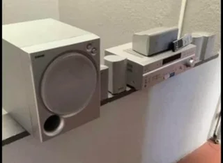 Sony sound with amplifier, active subwoofer, speakers and remote control working 