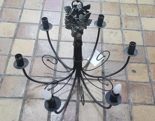 Chandeliers x2 - price for the pair Big Approx 70cm across. Iron