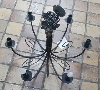 Chandeliers x2 - price for the pair Big Approx 70cm across. Iron