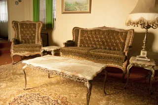 Lounge suite coffee table and side tables marble top pristine condition