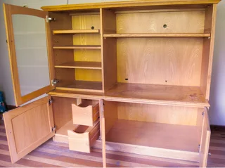 TV cabinet with storage light Oak 580 depth x 1370 height x 1550 wide