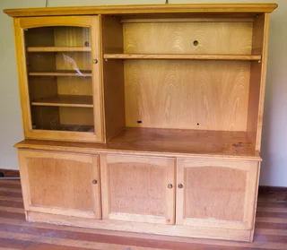 TV cabinet with storage light Oak 580 depth x 1370 height x 1550 wide