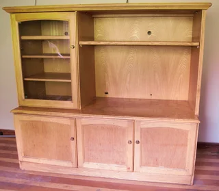 TV cabinet with storage light Oak 580 depth x 1370 height x 1550 wide