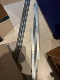 Pair steel table slides 180cm