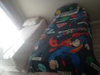 Two single beds, two headboards