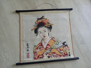 Japanese embroidered wall scroll 45x45 (Great condition) R250 NEG
