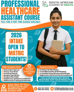 Healthcare Assistant Course - Open To Matric Students