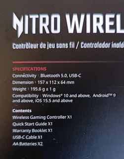 Acer Nitro Wireless Gaming Controller NGR300