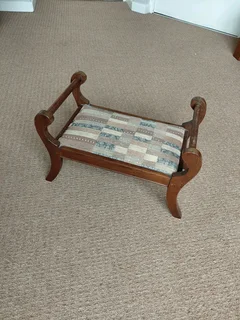 Vintage, French Provincial, French Country Foot stool ottoman Stinkwood Height - 30cmLength - 44,5cm