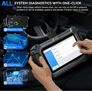 2025 XTOOL D6 All System Scanner for Car with Free Updates, 15 Resets, Throttle Body Relearn, ABS Bl