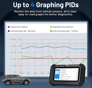 XTOOL D6S, 2025 Car Scanner with All System Scan, Throttle Relearn, ABS Bleed, Advanced Engine Code