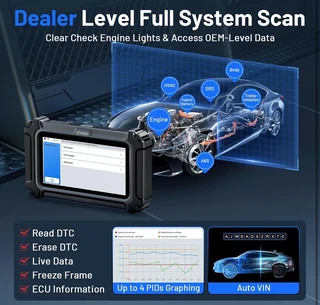 XTOOL D6S, 2025 Car Scanner with All System Scan, Throttle Relearn, ABS Bleed, Advanced Engine Code