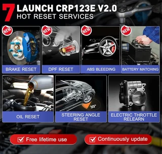 2025 Upgraded LAUNCH OBD2 Scanner CRP123E V2.0 Elite, Diagnostics Tool for Engine, ABS, SRS, AT, wit