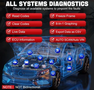 X t o o l i p608 o b d2 scanner diagnostic tool, all system diagnostic, lifetime free update, 30 res