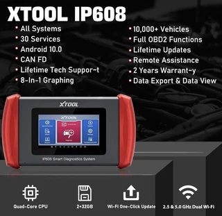 X t o o l i p608 o b d2 scanner diagnostic tool, all system diagnostic, lifetime free update, 30 res
