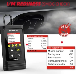 Thinkcar think o b d 100 car code reader check engine light, emission test scan tool for mechanics,