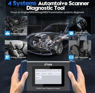XTOOL InPlus IP508S OBD2 Scanner, 2023 Newest, 9 Services, ABS SRS Engine Transmission Diagnoses Car