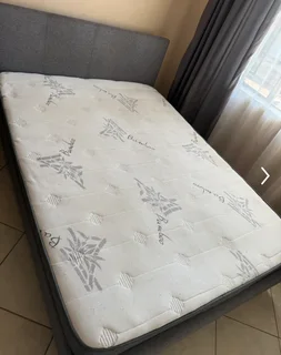 Grey sleigh bed R1750