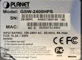 24 Port Planet Smart POE Ethernet Switch GSW 2400 HPS