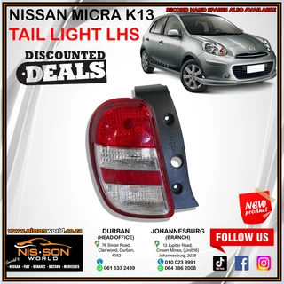 Nissan Micra K13 Tail Light Lhs