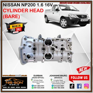 Nissan Np200 1.6 16v Cylinder Head (bare)