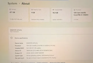 MSI Thin 15 Gaming Laptop  / Core i5 13th Gen / 512GB SSD 16GB RAM  / 4GB NVIDIA GeForce RTX 2050