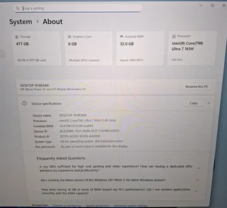 Brand New HP ZBook Power G11  / Mobile Workstation  / Core Ultra 7 512GB SSD 32GB RAM