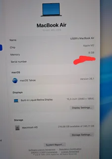 MacBook Air M2 15-inch / 256GB 8GB RAM