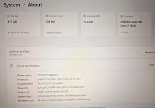 Dell Latitude 5350 Core Ultra 7 / 512GB SSD 16GB RAM
