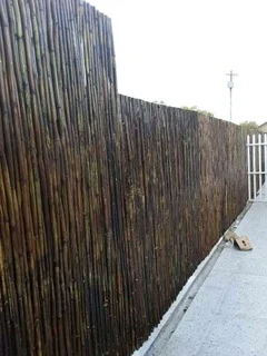 Wood and bamboo fence