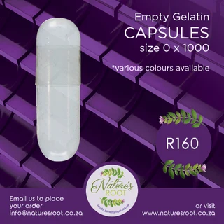 Empty gelatin capsules - size 0