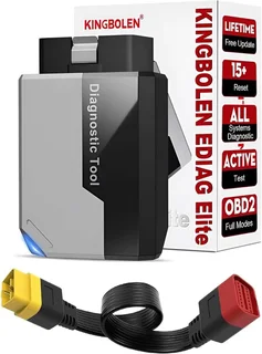 Kingbolen Ediag Elite Obd2 Scanner With Lifetime Free Updates + Ext Cord Bluetooth Diagnostic