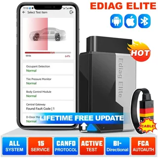 KINGBOLEN EDIAG Elite OBD2 Scanner with Lifetime Free Updates &#43; Ext Cord Bluetooth Diagnostic